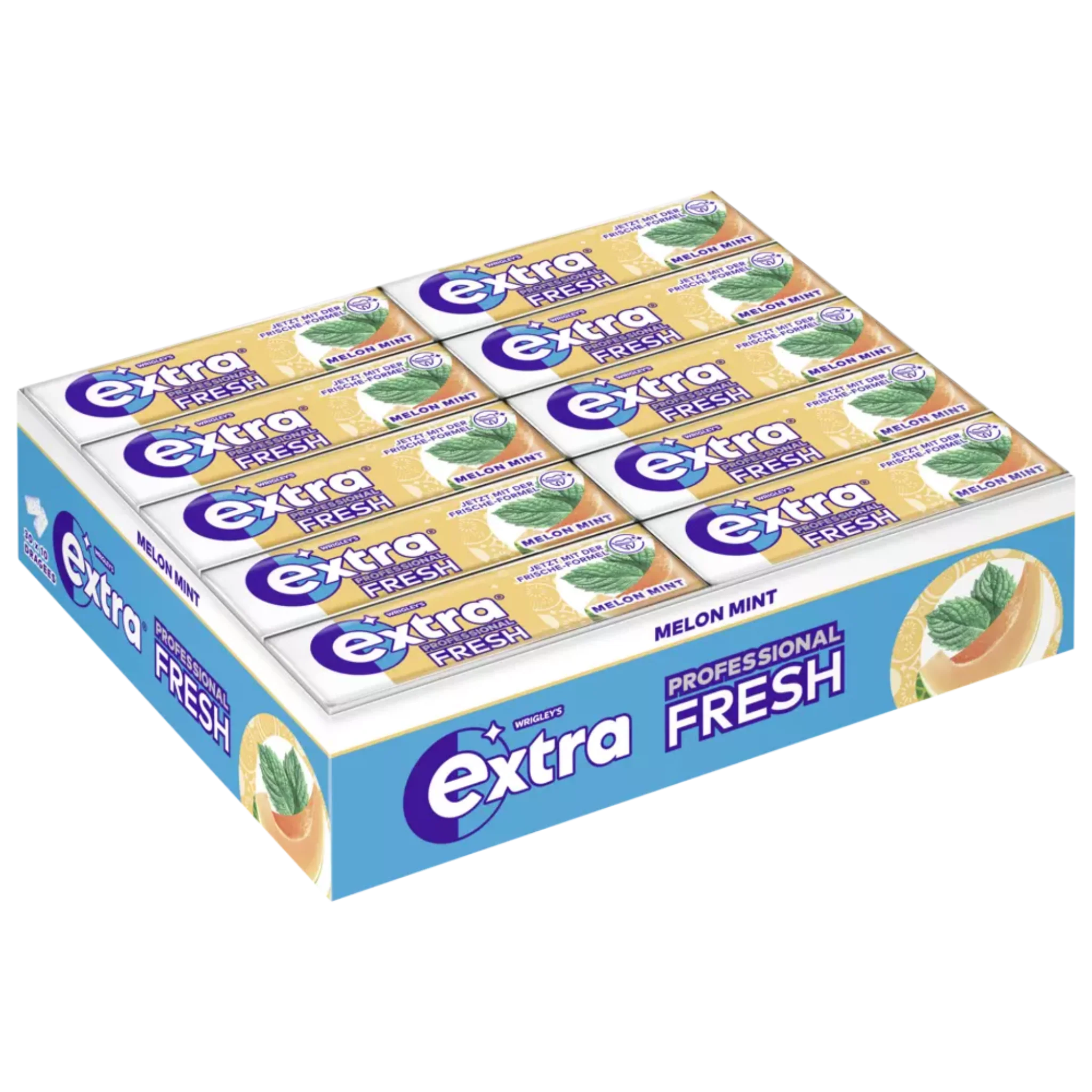 Extra Fresh Professional Kaugummi – Melone Minze | Erfrischender Kaugummi mit einer Kombination aus süßer Melone und frischer Minze für einen einzigartigen Geschmack.