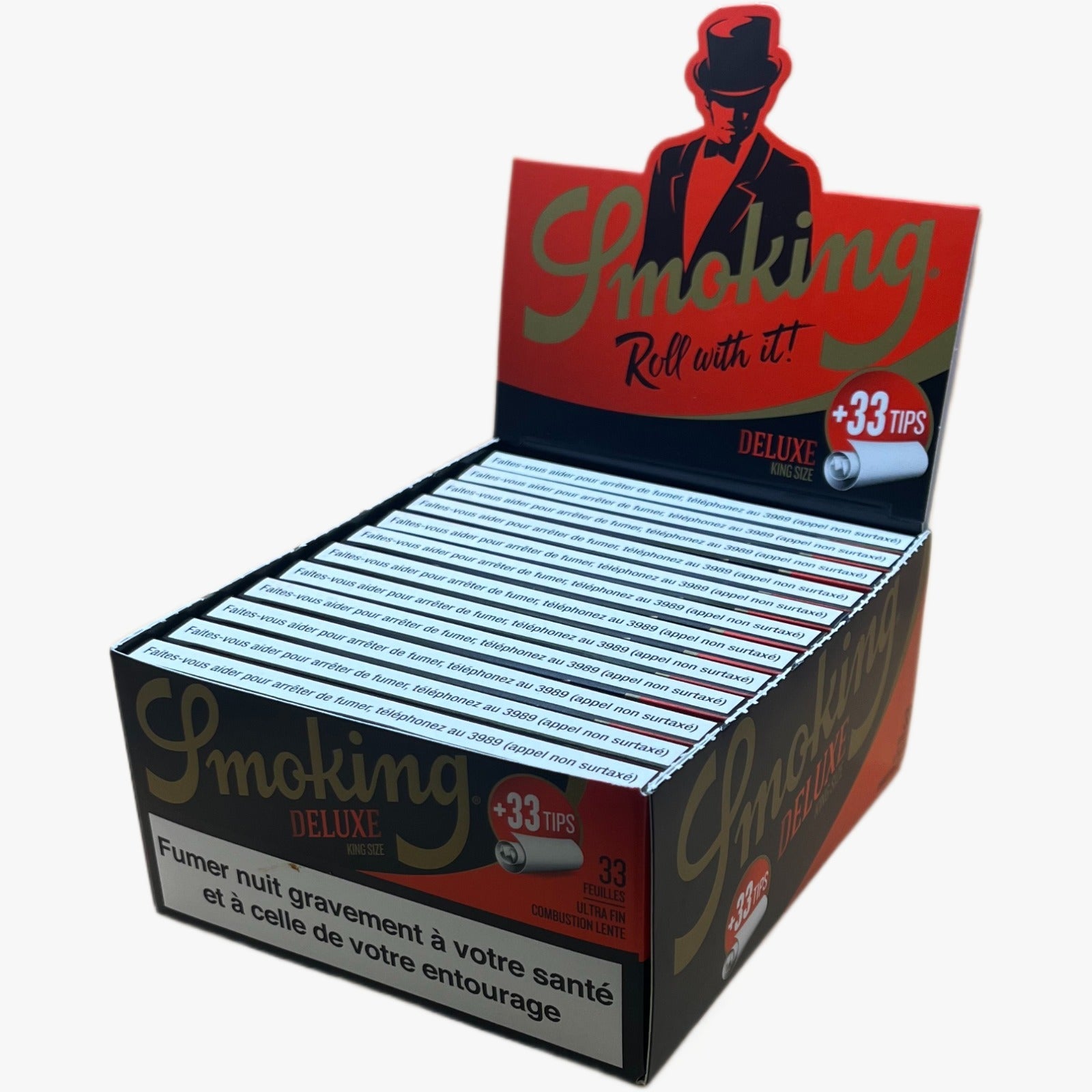 Smoking Deluxe King Size + Tips | Deluxe Zigarettenblättchen im King Size Format mit praktischen Tips für eine komfortable Anwendung.