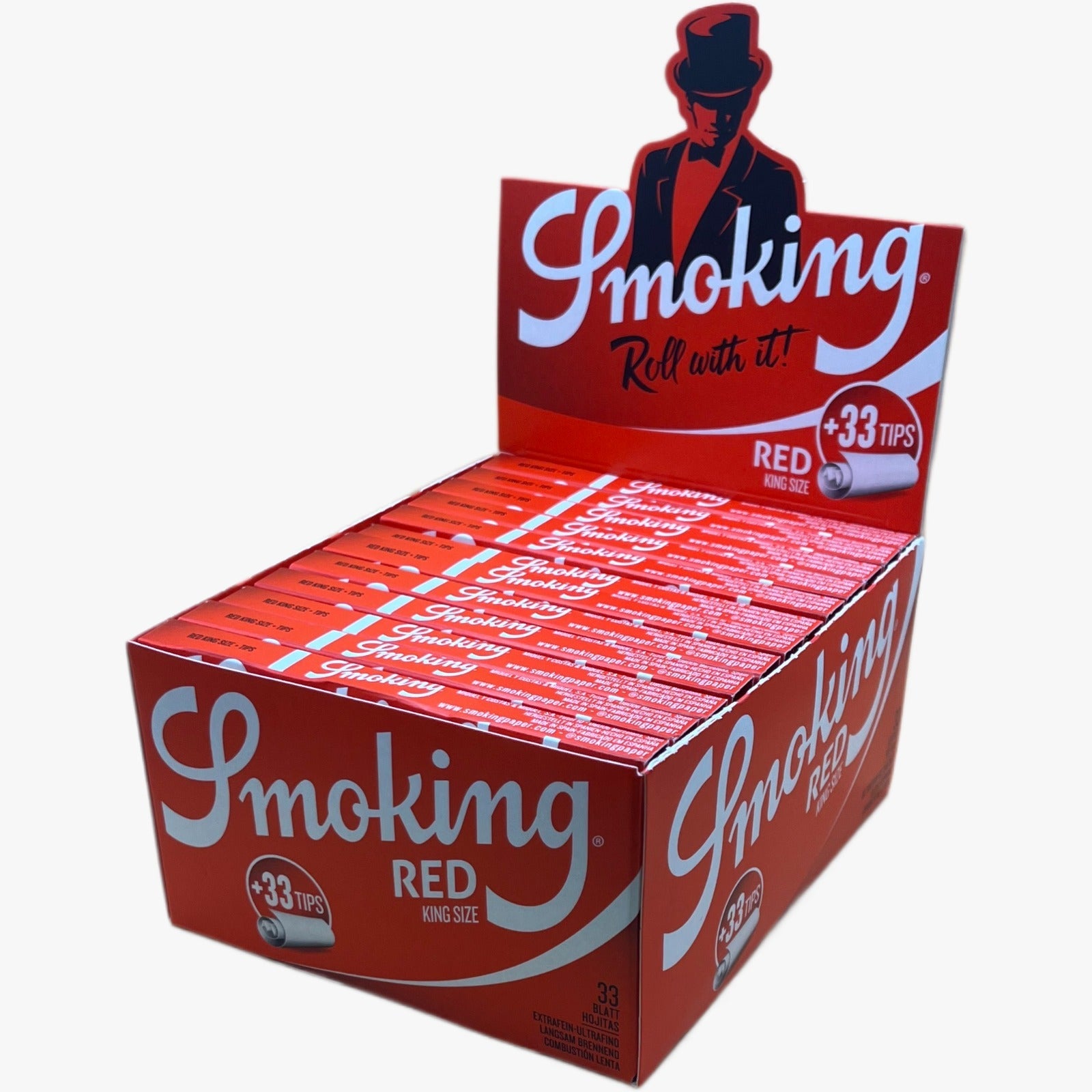 Smoking Red King Size + Tips | Zigarettenblättchen im King Size Format mit integrierten Tips für einen angenehmen Raucherlebnis.