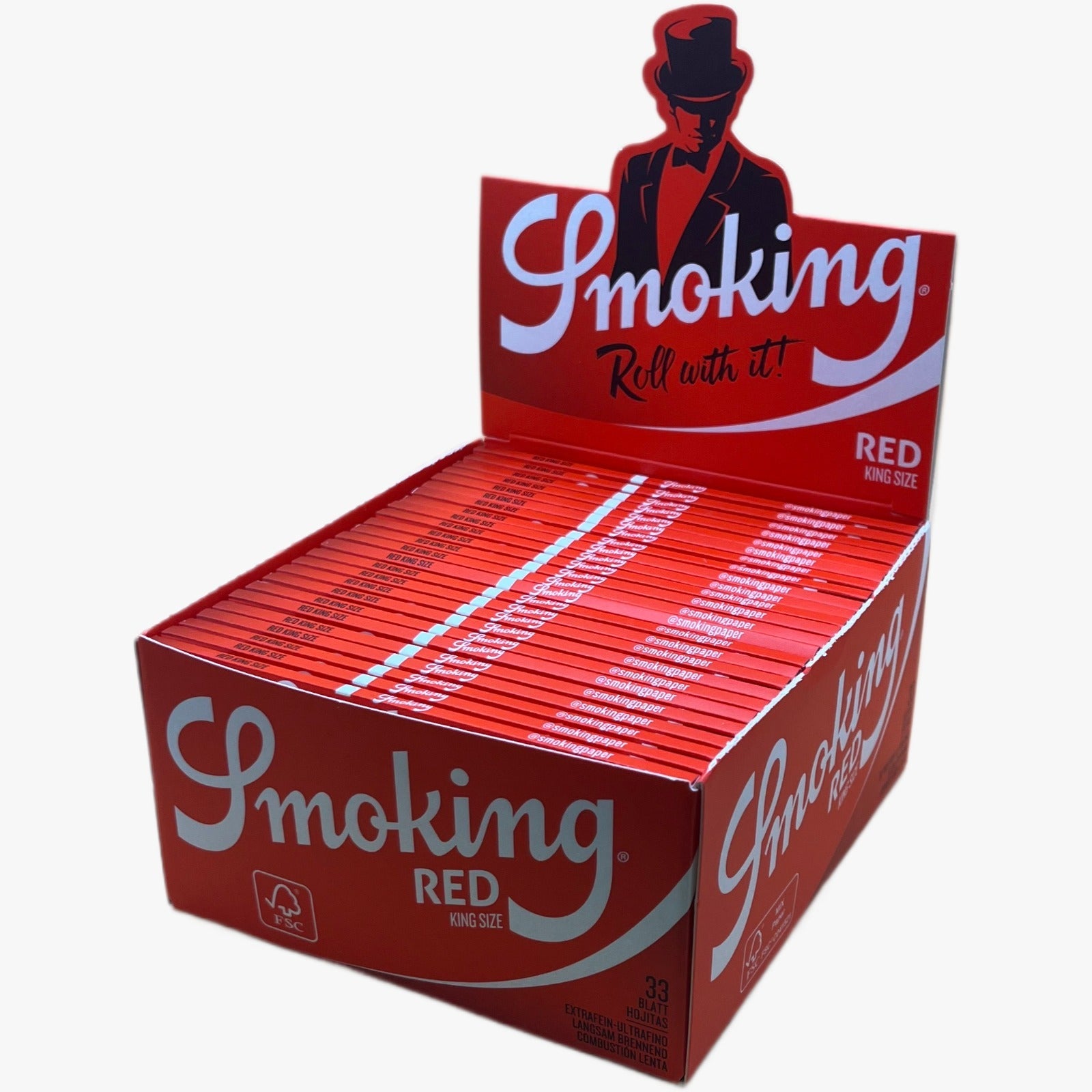 Smoking Red King Size | Rote Zigarettenblättchen im King Size Format für einen klassischen Rauchgenuss.