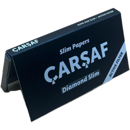 Carsaf Diamond Slim King Size – 12 Booklets + Active Filter | Zigarettenblättchen im King Size Format mit Aktiv-Filter für einen verbesserten Geschmack