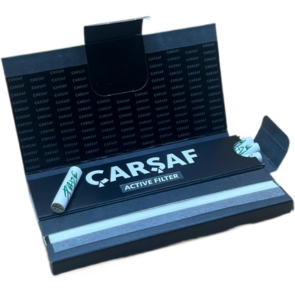 Carsaf Diamond Slim King Size – 12 Booklets + Active Filter | Zigarettenblättchen im King Size Format mit Aktiv-Filter für sanftes Abbrennen und intensiven Geschmack