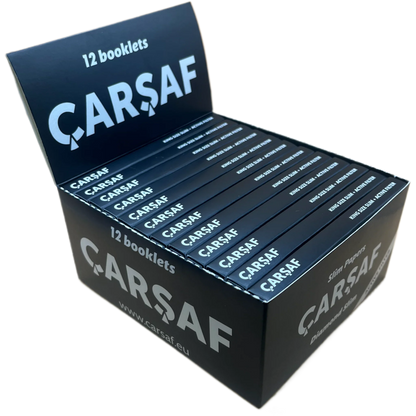 Carsaf Diamond Slim King Size – 12 Booklets + Active Filter | Ungebleichte King Size Blättchen mit Aktiv-Filter für eine frische Raucherfahrung