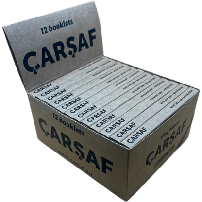 Carsaf Brown Slim King Size Papers – 12er Pack | Umweltfreundliche, ungebleichte Blättchen für Genießer, ideal für ein gleichmäßiges Abbrennen