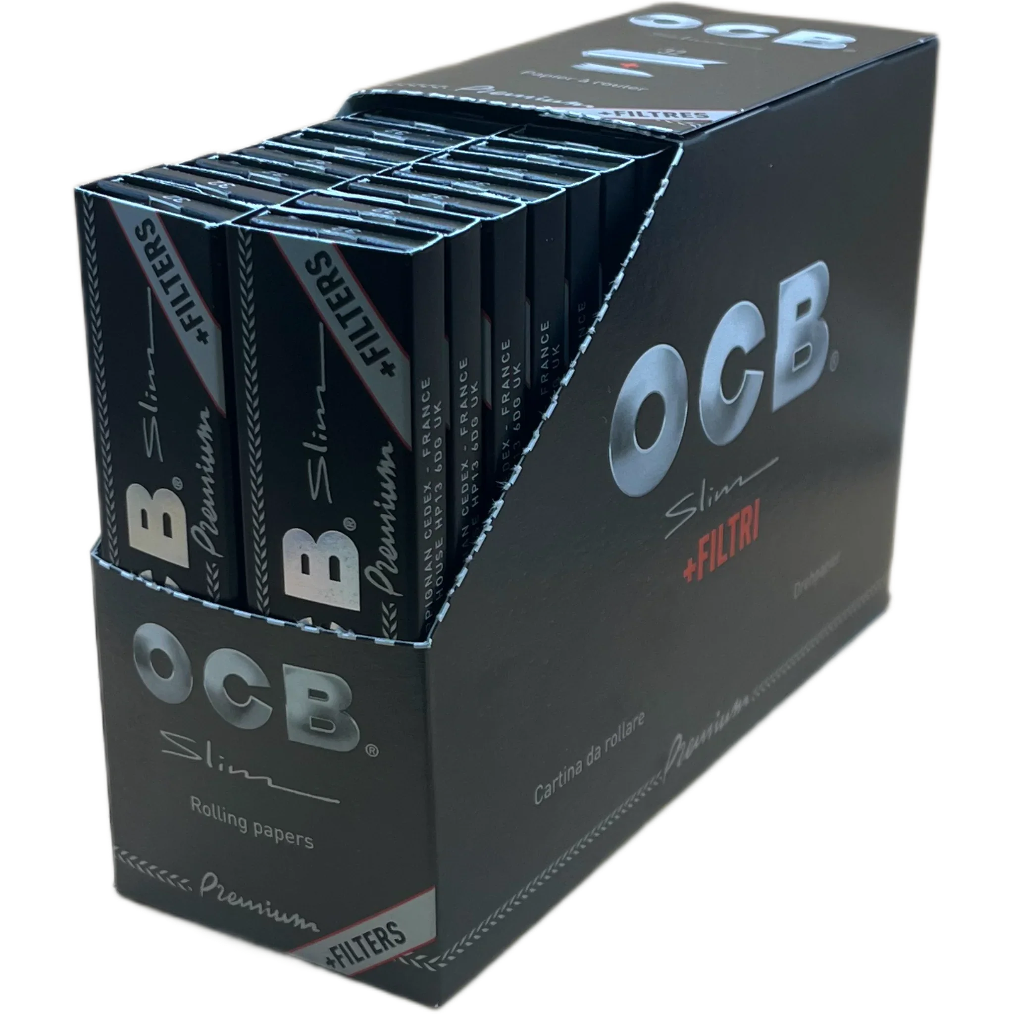 OCB Slim Premium + Filters | Premium Zigarettenblättchen im Slim-Format mit integrierten Filtern für eine angenehme Raucherfahrung.