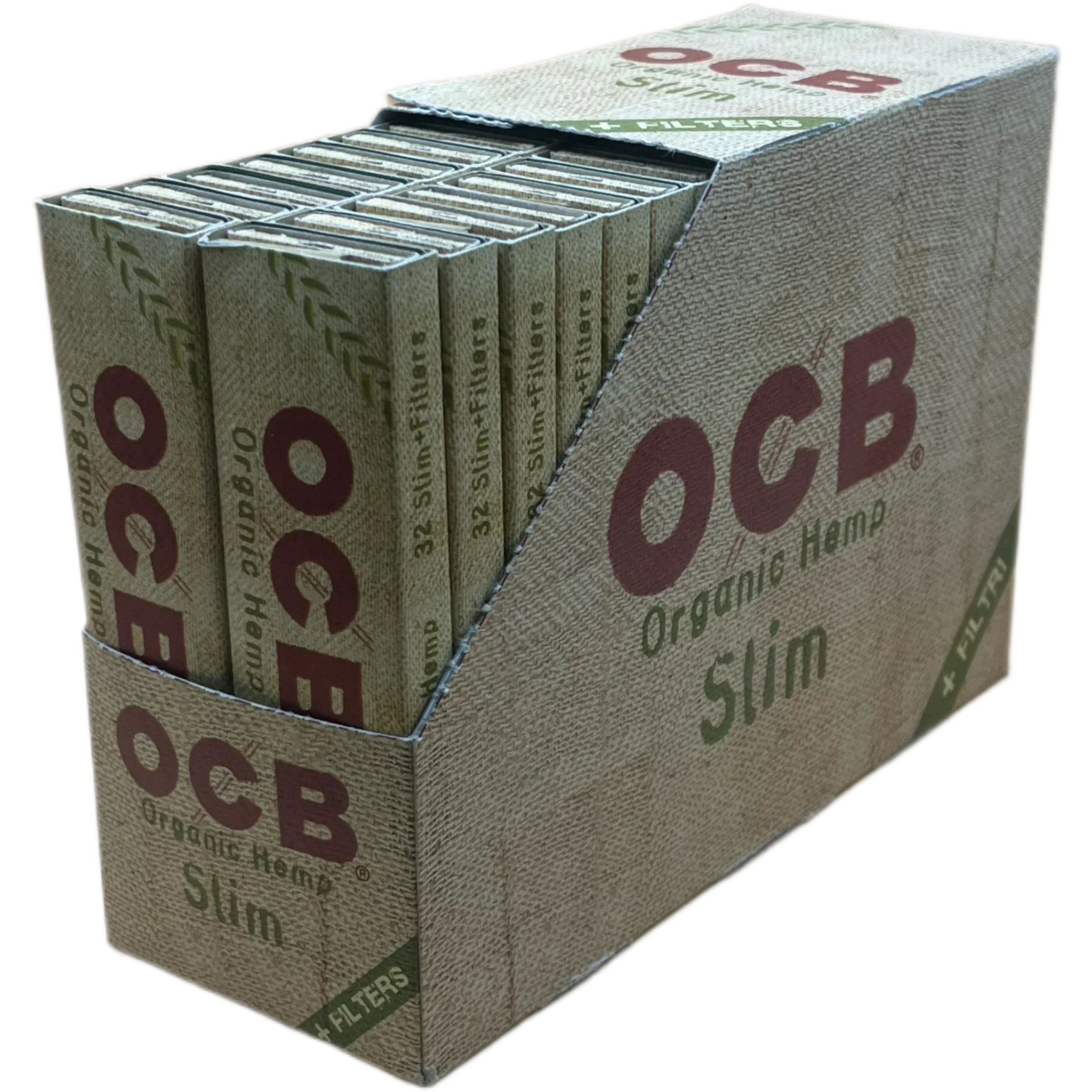 OCB Organic Hemp Slim + Filters | Zigarettenblättchen aus biologischem Hanf im Slim-Format mit praktischen Filtern für einen natürlichen Genuss.