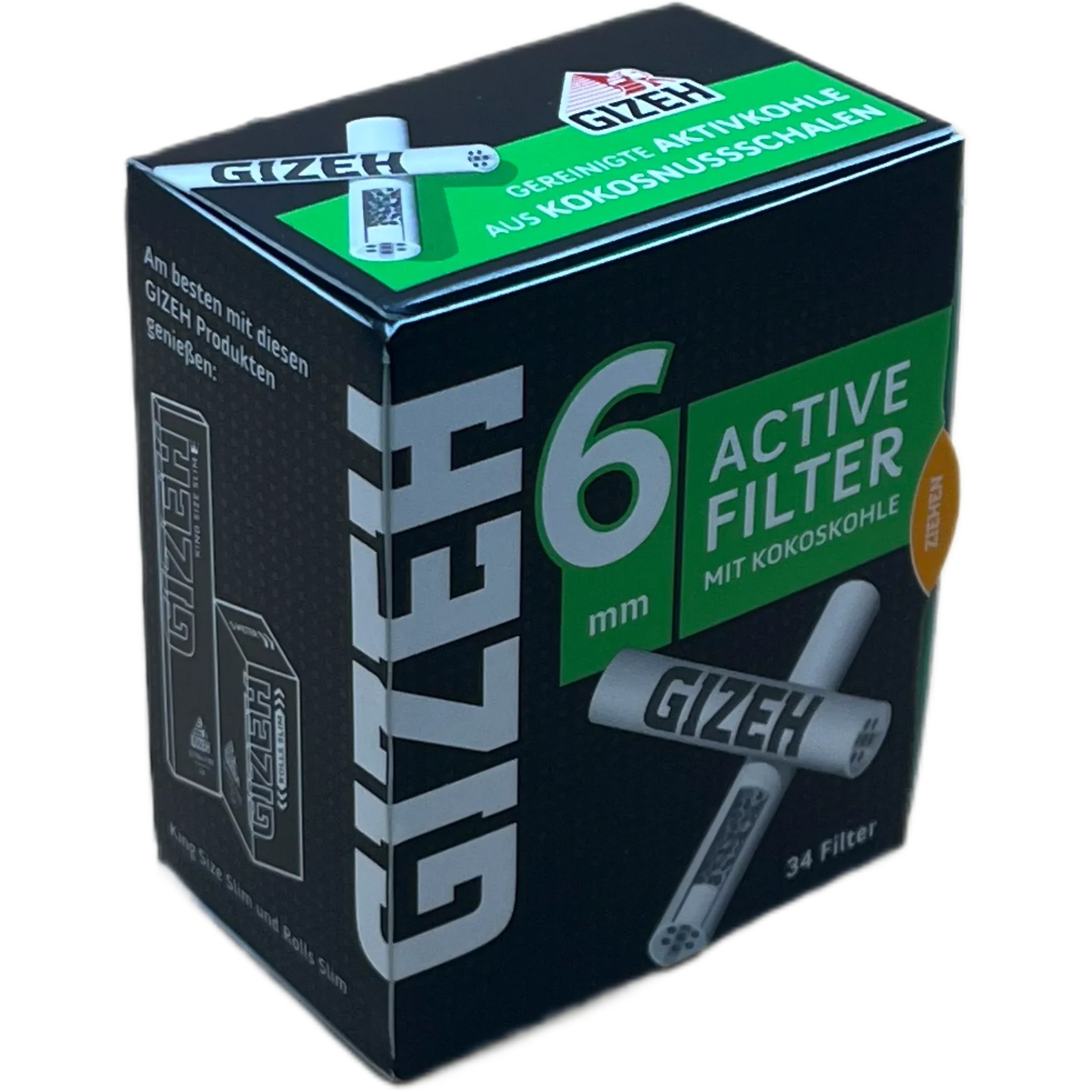 Gizeh Active Filter 6mm | Hochwertige 6mm Filter für ein optimiertes Raucherlebnis mit verbesserter Luftzirkulation und sanfterem Zug.